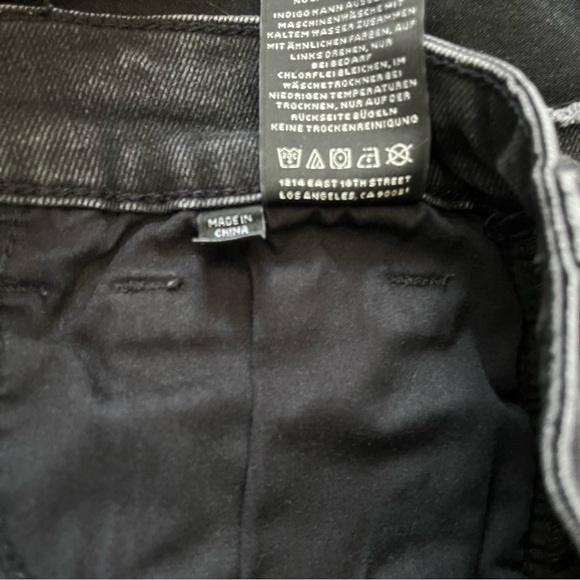 J Brand Washed Black Cropped Skinny Jeans Raw Frayed Ankle Chew Hem Size 25 - Picture 9 of 15